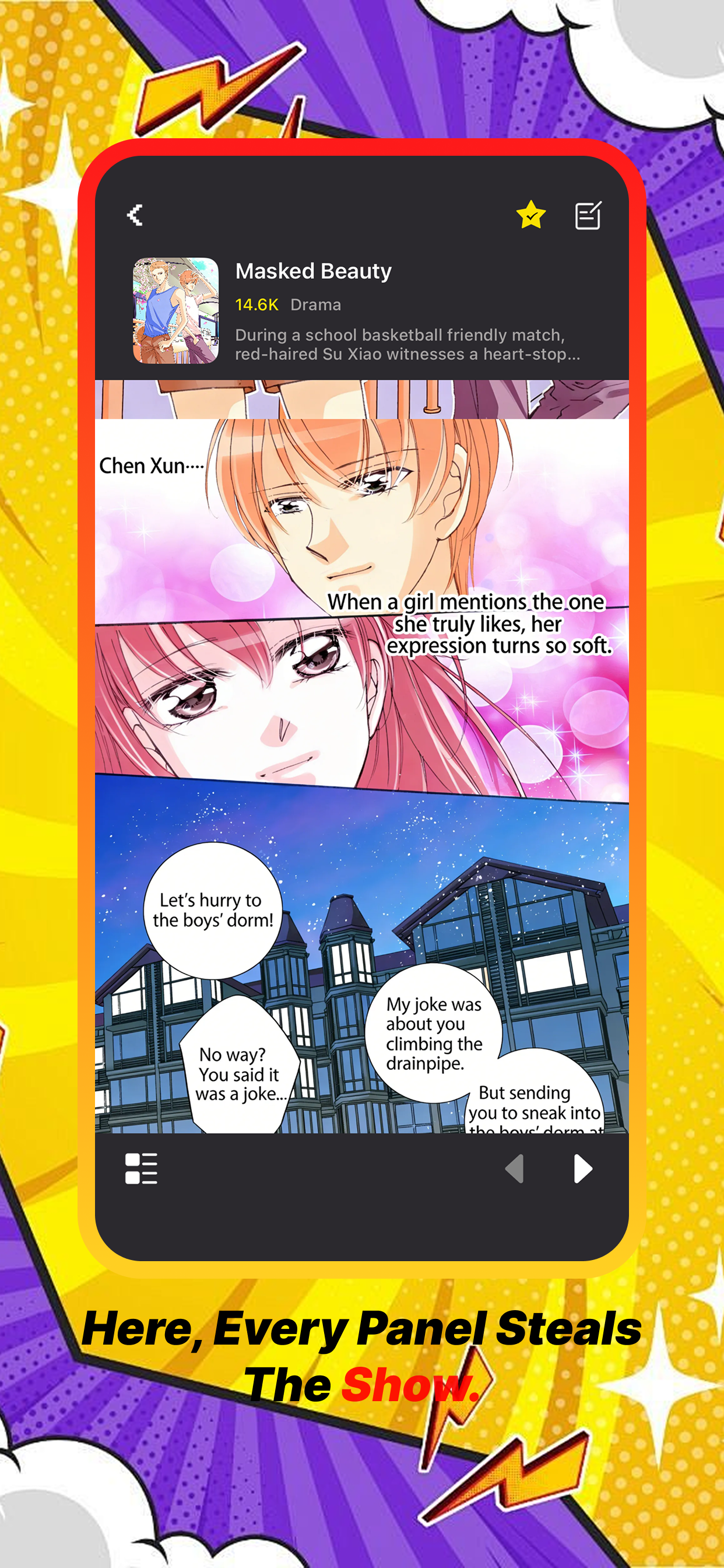 ToonLoom romance comic reading screen